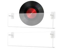 Record Display Rack - Wall Adhesive 2-Piece Shelf | No Drill Record Storage Tray Display Stand for Living Room, Bedroom, Home, Theater, Apartment, Teens or Music Lovers