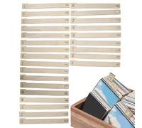 Record Dividers, 26-Piece Wooden Holder, Alphabetic Index with Clips for Recordings, for Organising Media and Music Enthusiasts Horizontal or
