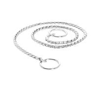 Record - Dog Collar with Thick Snake Chain - With Hook Ring - Made of Chrome Plated Brass - Size XL - 0.5cm - Length 65cm