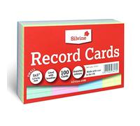 Record Flash Cards 5x3"Coloured Study Revision Coloured(127 x 76mm) PACK/300 +(Pen Free)