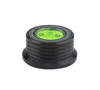 Record for stabilizer Heavy Turntable Clamp with for spirit Level for Vinyl Records - Anodised Aluminium Disc Weight Damps Noise for Audiophile Playback 7mm Hole Silver(Black 60hz)