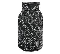 Record - Gabrielle Waterproof Coat for Dogs, Elegant with Fleece Interior and Glossy Finish, Hook Closure, Leash Hole. Protects from Rain and Cold, Black, XL