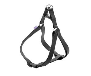 Record - Harness for Dogs - Made of Soft Nylon - Equipped with Quick Hook on the Back - Double Metal Hook Ring - Black - Size XL - Circumference 56-81cm