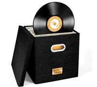 Record Holder Box Album Storage Cabinet Organizer Case Decorative Moving | Albums Crate with Lid and Handle Home Organizer Box Protect Your Precious Collection for Moving Workplace Closet