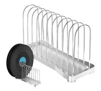 Record Holder - Metal Album Organizer with 10 Slots, Tabletop Display Shelf | Modern Design Record Organizer for Studio, Bedroom, Living Room, Home Theater, aul