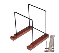 Record Holder Shelf - Wooden Tabletop Stand For Music Collections | Solid Walnut Finish With Angled Browsing Slots & Weight-Balanced Base For Vinyl LPs, Box Sets, Periodicals And Scrapbooks