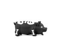 Record - Latex Dog Toy with Squeaker Horror Pig Skeleton - Interactive Pet Toy - Durable Material - Black - Size: 22cm