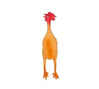 Record - Latex Toy for Dogs Hen with Squeaker - Interactive Pet Toy - Realistic Chicken Shape - Durable Material - Size: 45cm