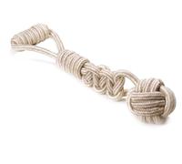 Record - Natural Cotton Dog Toy - Durable and Perfect for Tug of War and Fetch - Stimulates Chewing by Promoting Teeth Cleaning |Ball Pull, 15"