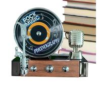 Record Player Air Fairsener Car, Car Air Fresheners For Women | Retro Air Frewainer Clip Venture Outlet,Solar Powered Creative Retro Aromatherapy Decoration for Automotive Use