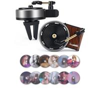 Record Player Air Freshener Car Diffuser Vent clip, 12pcs Refillable Car Air Freshener with Pop Singer Album Covers, Vintage Vinyl Air Freshener Car Decor, Perfect Music Lovers Gifts