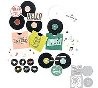 Record Player and Records Dies for Card Making JUST A NOTE Musical Notes Stars Metal Cutting Dies for DIY Scrapbooking Paper Crafting Handmade Crafts Scrapbooking Supplies Metal Die Cuts Punch Templat