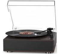 Record Player Built-in Stereo Speakers Vintage Turntable for Vinyl Records Bluetooth Retro LP Phonograph All-in-one High Fidelity AT-3600L MM Cartridge 3 Speed Belt-Driven Phono Audio