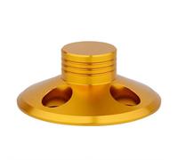Record Player Disc Weight, Aluminum Alloy Turntable Stabilizer, 107g Vinyl Record Stabilizer for Anti-Vibration, Fits Standard 7" 12" LP (Golden)