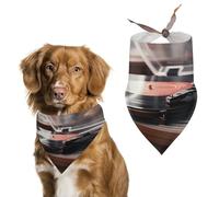 Record Player Easter Dog Bandanas for Small Medium Large Dogs,Cat Dogs,Pet Scarf - Polyester Cute Bibs.Triangle Pet Scarf for Puppy Pet,Personalized Birthday/Party Fun Idea Gift
