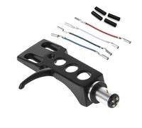 Record Player Headshell Phonograph Turntable Replacement Headshell with 4pcs Lead Wires for Record Player(Schwarz)