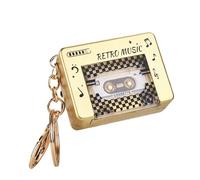 Record Player Keychain - Small Cassette Accessories with 10 Songs - Interactive Player Keychain - for Backpack Handbag Purse Travel Home Office Commuting Classroom School