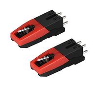Record Player Needle Replacement,2 pieces Universal Vinyl Turntable Stylus Cartridge with Ruby Needle for Crosley, LP, Ion Record Players