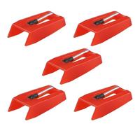 Record Player Needles Replacement, 5 Pack Turntable Replacement Needle,Record Player Stylus, Diamond Needle,Record Player Needle,Replacement Accessories for Vinyl Record Player (Red)