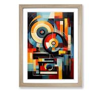 Record Player Orphism No.2 Framed Print | A2 Oak Framed Wall Art | Ready to Hang | Modern Nature Picture | Living Room Bedroom Lounge Office
