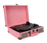 Record Player, Portable Vintage Phonograph Record Player Bluetooth Turntable 33/45/78 RPM 100240V Support 7/10/12 inch Records(pink UK)