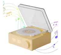 Record Player Speakers - Wireless Speaker Vertical Record Player with Alarm Clock | Wireless Travel Speakers, Turntable Smart Speakers for Yard, Outdoor Activities
