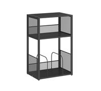 VASAGLE Record Player Stand, 3-Tier Side Table, Vinyl Record Storage up to 100 Albums, End Table for Living Room, Bedroom, Ebony Black LET275B01