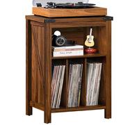 Record Player Stand with Vinyl Record Storage, Large Record Player Table Holds up to 160 Albums, Wood Turntable Stand Cabinet Shelf for Living Room,Bedroom,Office,Brown