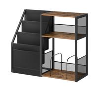 Record player stand with vinyl storage and three tier side table