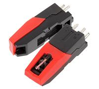Record Player Stylus Needle Replacement 2pcs Black Abs Metal | Turntable Pickup, Higher Output and Better Frequency Response, Easy Install for Standard-fit Decks