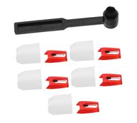 Record Player Stylus Replacement 5 Piece Set with Cleaning Brush