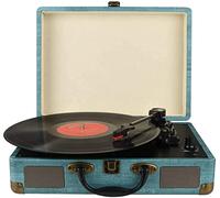 Record Player Vintage 3-Speed Bluetooth Vinyl Turntable with Stereo Speaker, Belt Driven Suitcase Vinyl Record Player11