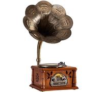 Record Players, Retro Record Player Big Horn Antique Vinyl Turntable Wireless Bluetooth Speakers, Support CD Playba(Vintage Phonograph) kxtmm