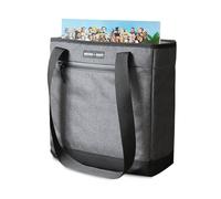 Record Roots Vinyl Sling Bag - Weather Resistant Canvas Messenger Bag for Vinyl Albums - DJ Bag Holds 36 LP's (12") and 10 Singles (7") with Protective Foam Interior, Grey, Tote