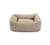 Record - Single Cotton Dog and Cat Bed in Beige, 50 x 35 x 14h cm Padded Bed for Pets Quick Drying, Soft and Cozy. Rectangular Cushion for Dogs and Cats