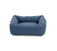 Record - Single Cotton Dog and Cat Bed in Blue, 60 x 45 x 15h cm. Padded bed for pets, quick drying, soft and cosy. Rectangular cushion for dogs and cats.