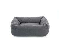Record - Single Cotton Dog and Cat Bed in Grey, 70 x 50 x 17h cm Padded Bed for Pets Quick Drying, Soft and Cozy. Rectangular Cushion for Dogs and Cats