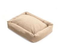 Record - Single Design Cotton Dog and Cat Bed for Dogs and Cats. Quick Dry Soft and Cozy. Rectangular Cushion for Dogs and Cats |M -70x 50x17h, Beige