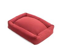 Record - Single Design Cotton Dog and Cat Bed for Dogs and Cats. Quick drying soft and cozy. Rectangular cushion for dogs and cats |M -70x 50x17h, Red