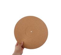 Record Slipmat, Soft Cork Turntable Mat for 12 Inch Records with Non Slip Anti Static Design, Enhanced Bass Response and Shock Absorption forVinyl Record Player Accessory