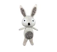 Record - Soft Plush Dog Toy - Soft and Durable Plush Dog Toy in Grey Tone with Built-in Squeaker for Ensured Fun | Rabbit 18cm