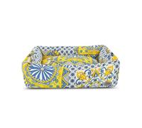 Record - Sorrento Dog and Cat Bed in Polycotton. Padded pet bed with Cheerful design. Rectangular cushion for dogs and cats | M - 70 x 50 x 20 cm