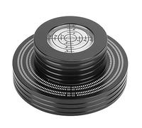 Record Stabilizer Turntable Disc Clamp with High Precision Gradienter, All - Aluminum Record Weight Stabilizer for 33 RPM & 45 RPM Playback, Reduces Vibration and (Black)