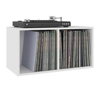 Record storage box white 71x34x36 cm wood material