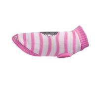 Record - Sweater for Dogs "Pullove", back length 35 cm. Warm sweater with reversible sequins heart, leash hole and machine washable | Pink - White, S