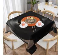 Record Tablecloth Rectangular 140x240 cm - Extra Large 3D Printed Music Pattern Table Cover and Table Cloth - Wipe Clean Waterproof Polyester Fabric for Garden, Kitchen, Party 5859v