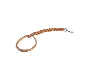 Record - Three Strand Handle - Leather Leash with Steel Snap Hook - Size S - Length 50 cm - Beige - Excellent Quality
