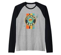 Record Vinyl 1965 Birthday Gift Record Player Vintage Raglan Baseball Tee