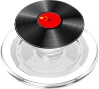 Record Vinyl Audio Vintage Music with China Flag PopSockets PopGrip for MagSafe