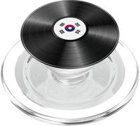 Record Vinyl Audio Vintage Music with South Korea Flag PopSockets PopGrip for MagSafe